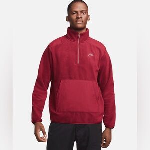 Nike 1/4 Zip Fleece Sweater Pullover Mens Size Medium Dark Red Warm Layering